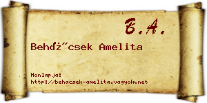 Behácsek Amelita névjegykártya