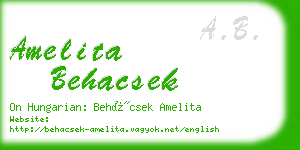amelita behacsek business card
